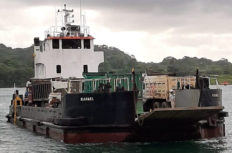 The Nolkata Marine landing craft RAFAEL loaded and under way